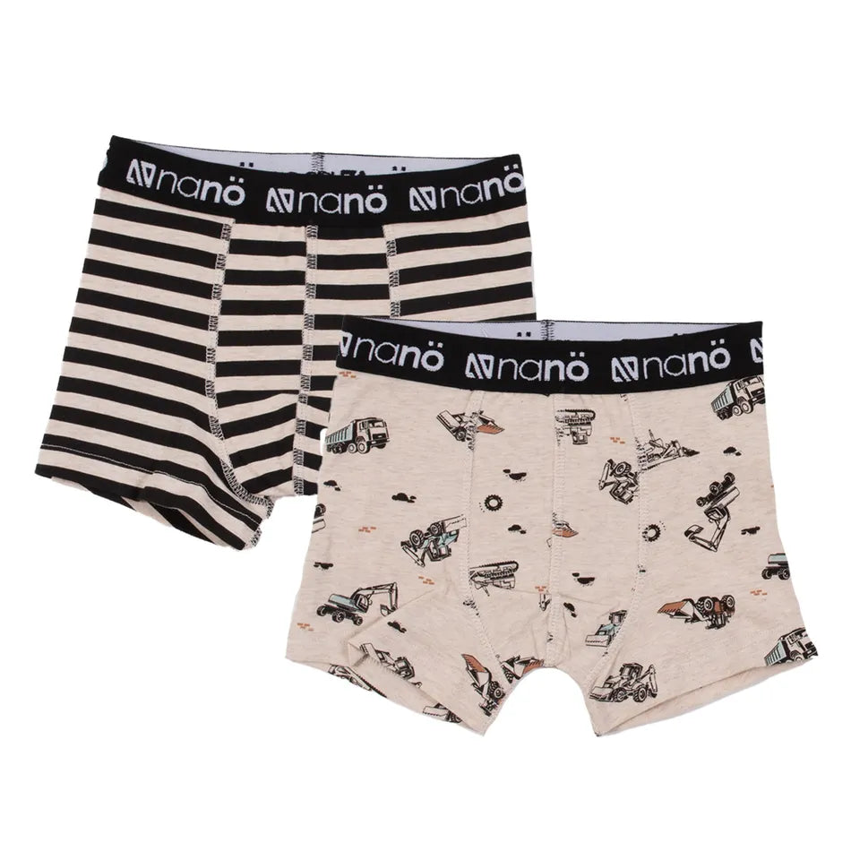 Boys Tractors and Stripes 2 pc Boxers-Nano