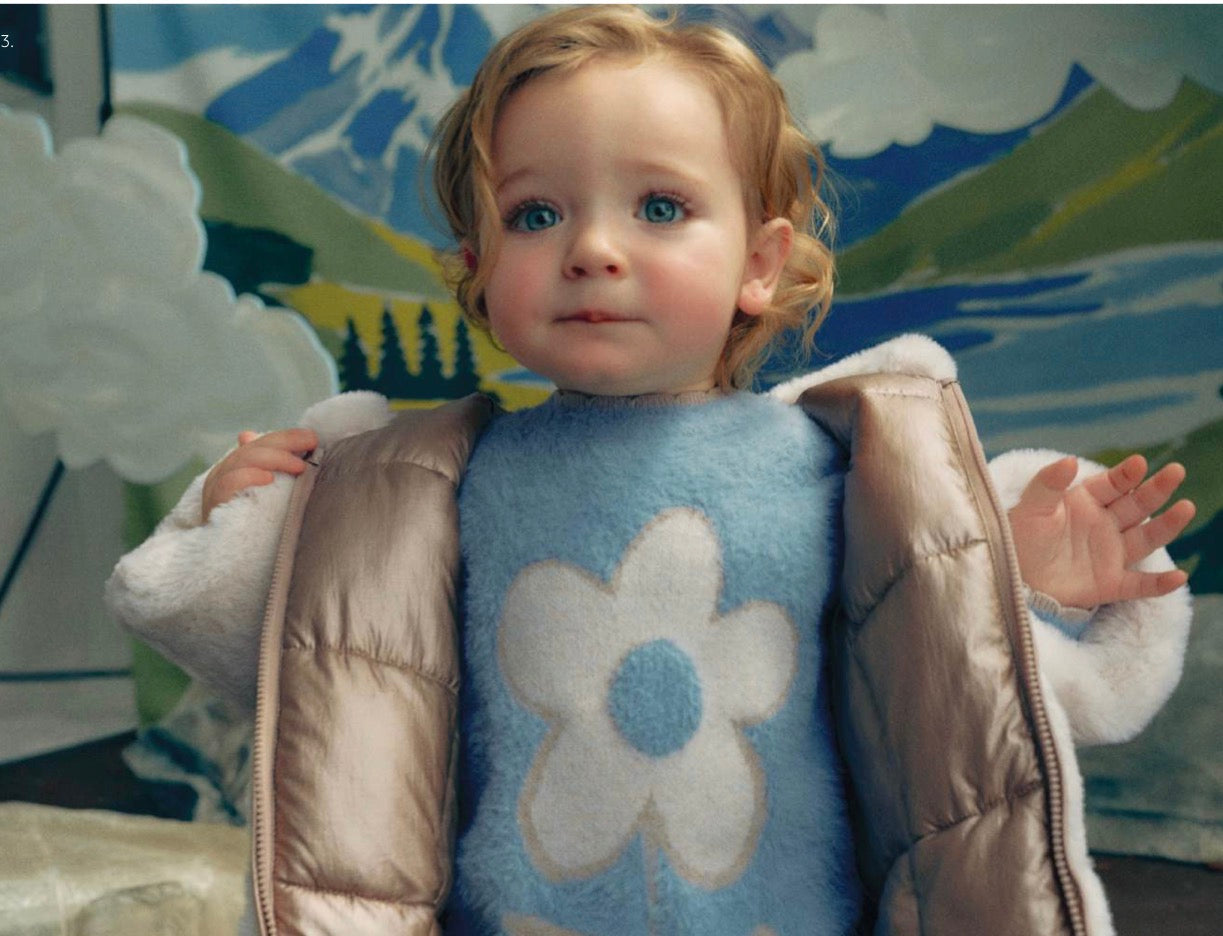 Blue Plush Daisy Children’s Sweater - Mayoral
