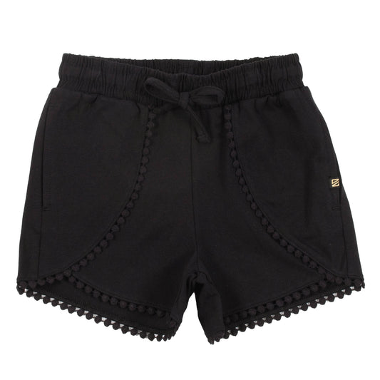 Knit Black Shorts With Draw string - Nano