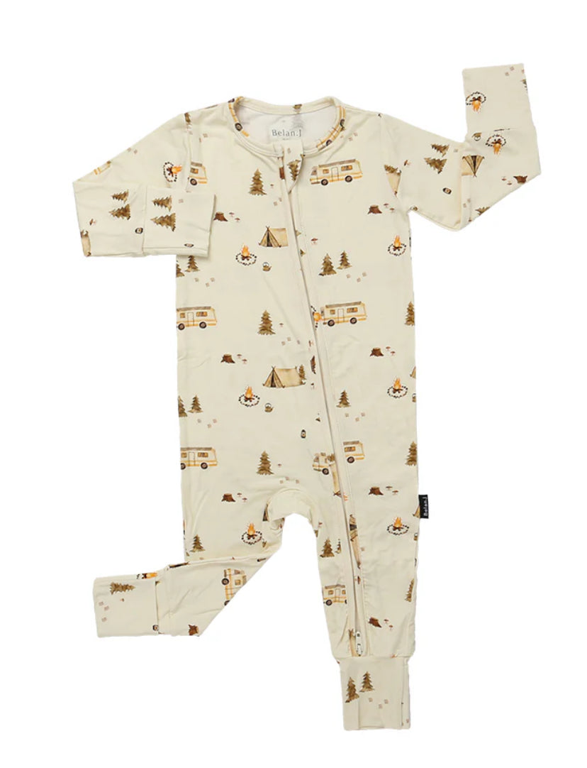 Day Camp Footless Sleeper With Fold Over Feet-Belan.J
