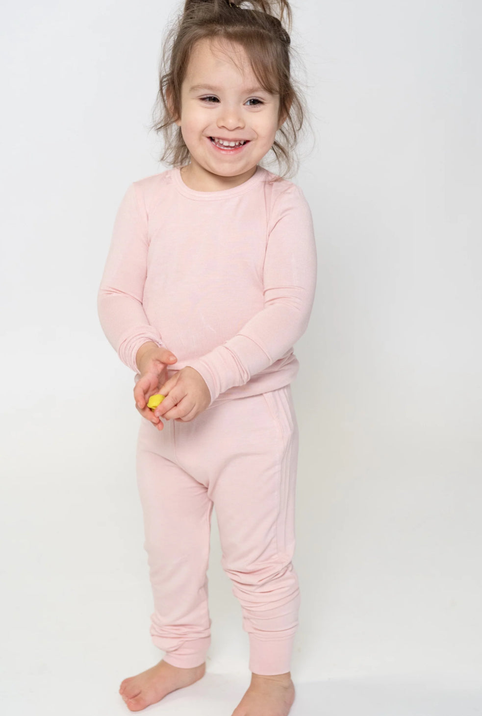 Teatime Pink Bamboo Long Sleeve Pajamas-Silkberry
