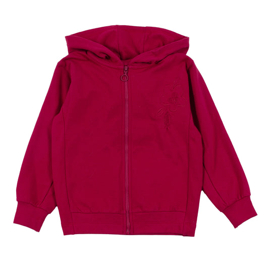 Magenta Hooded Sweater with Zipper-Nano