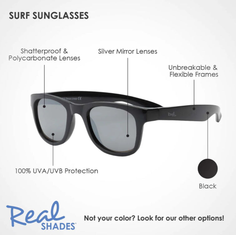 Surf Unbreakable UV Iconic Sunglasses In Black-Real Shades
