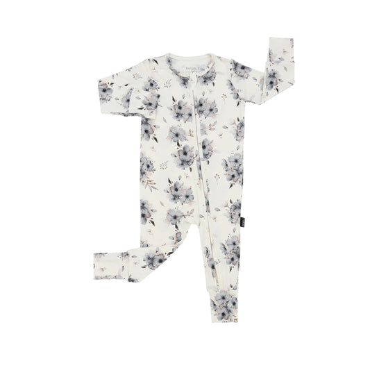 Frosty Floral Footless Sleeper With Fold Over Feet-Belan.J