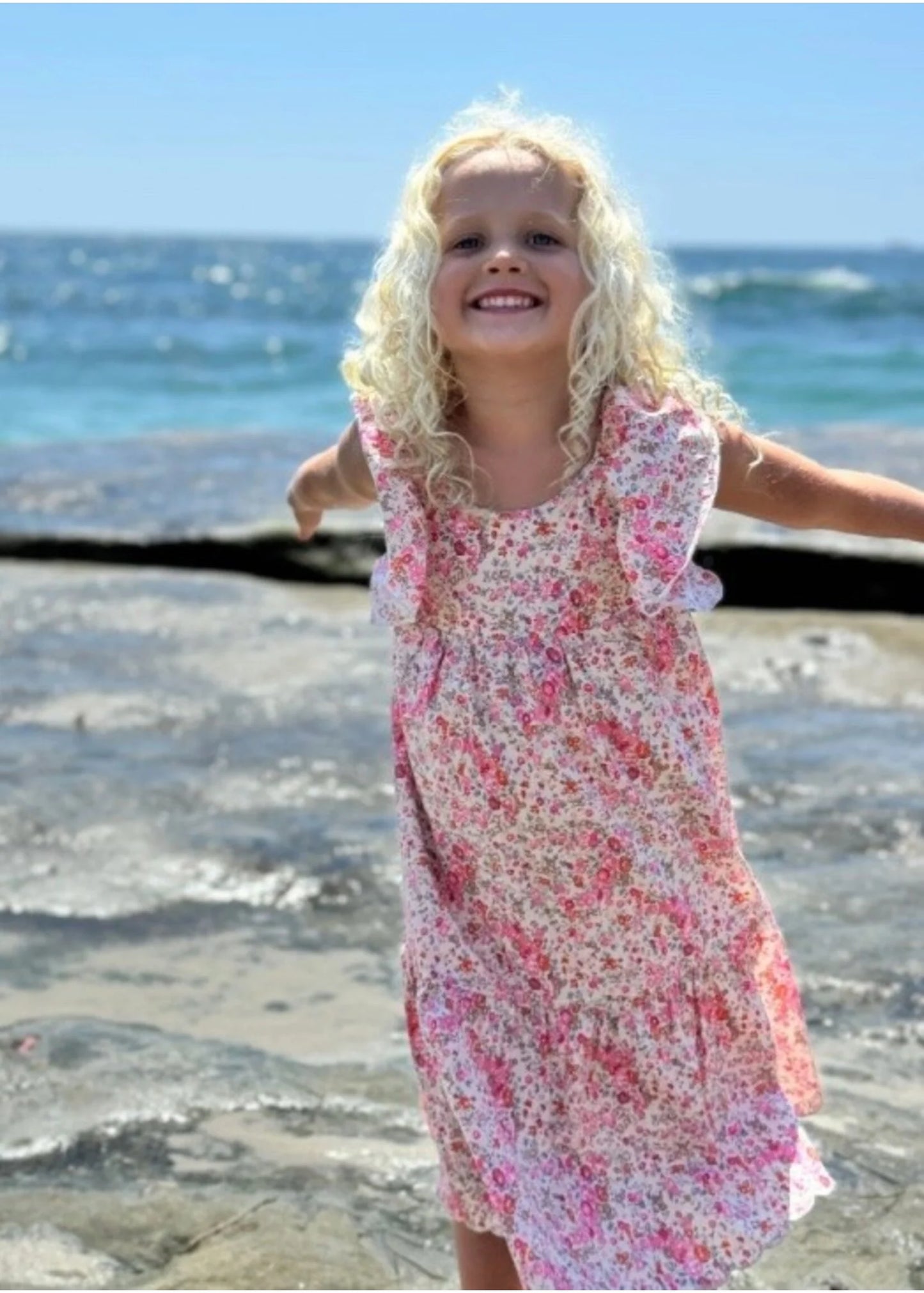 Joplin Dress - Pink Floral - Vignette Girls
