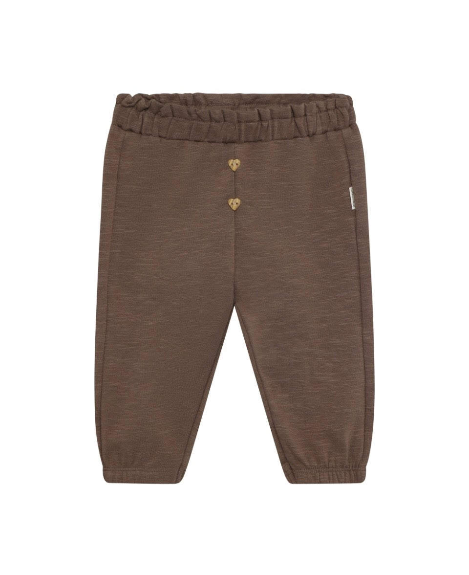 Brown Organic Cotton Baby Girls Pants -MinyMo