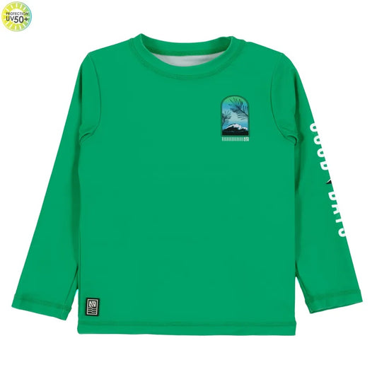 Long Sleeve Green Rash Guard Shirt