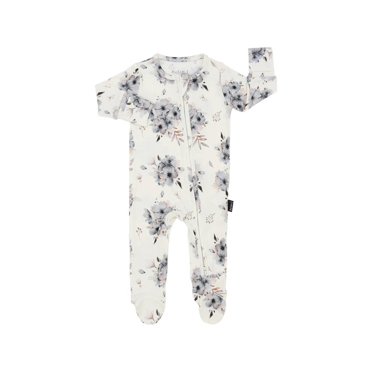 Frosty Floral Baby Footed Sleeper-Belan.J