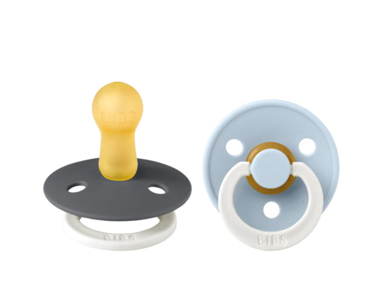 Glow In The Dark 2 Pack Natural Rubber Pacifier (Round Nipple)-BIBS