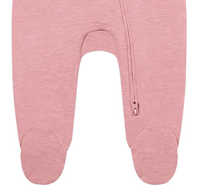 Sunset Pink Bamboo Long Sleeve Footed Sleeper Snug Fit-Nest