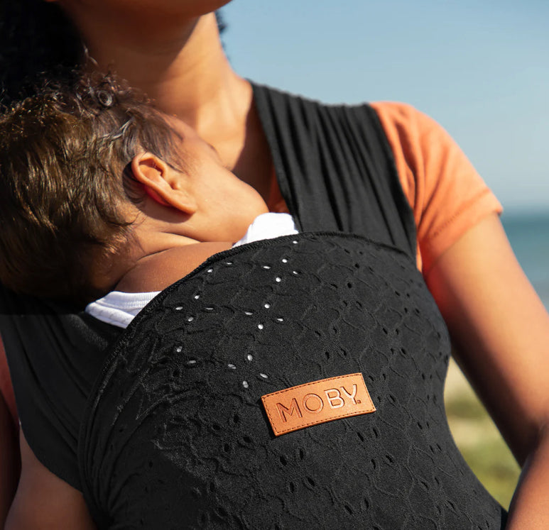 Black Eyelet Easy Wrap Baby Carrier-Moby