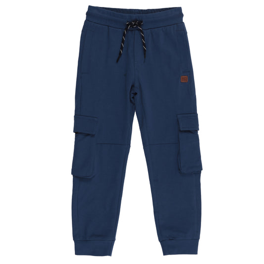 Blue Cargo Track Pants-Nano