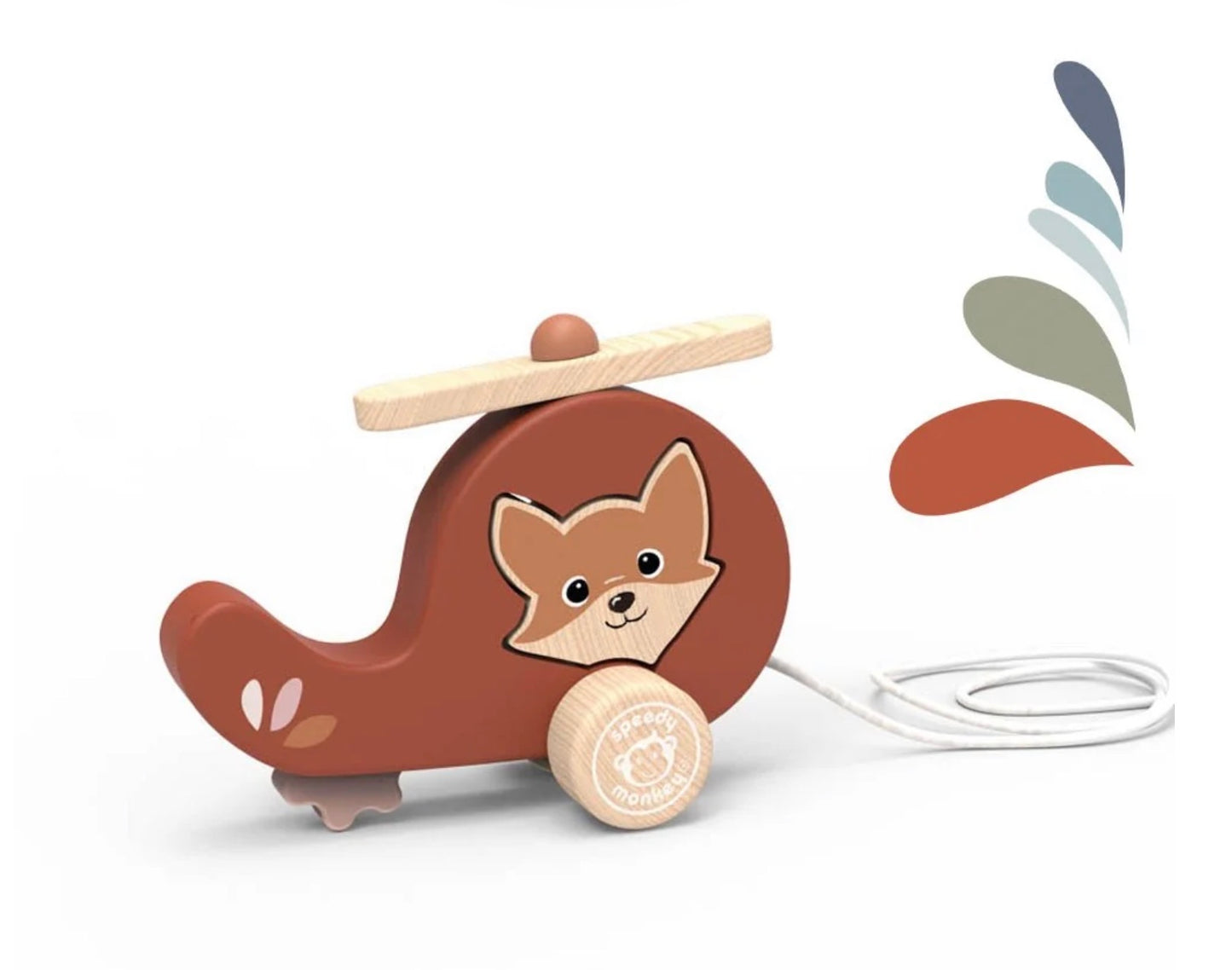Speedy Monkey Puppy Pull Along Car or Pull Helicopter with Removable Driver