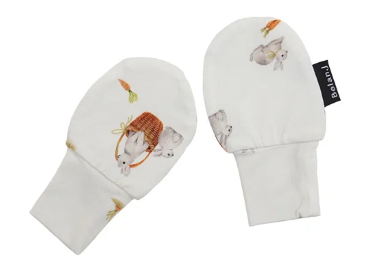 Garden Bunny In Basket non-scratch mittens-Belan.J