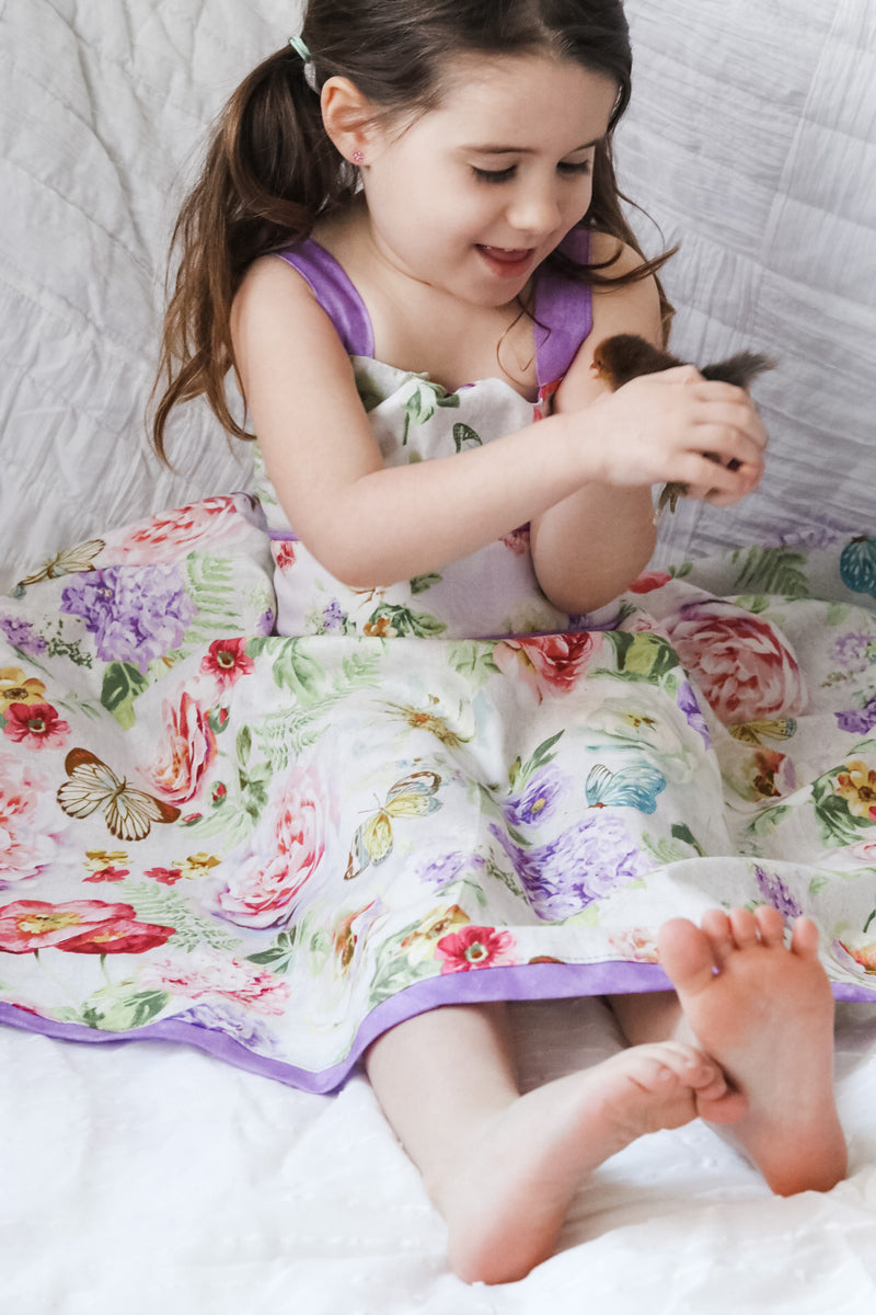 Lily Mauve Floral Dress-Niffers