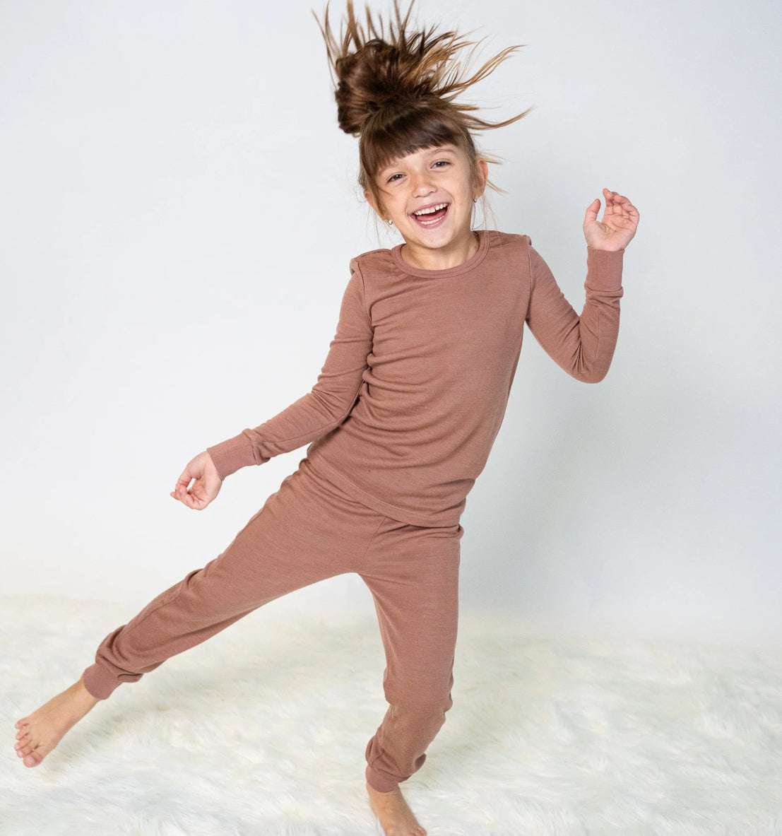 Beaver Fur Bamboo Long Sleeve Pajamas-Silkberry