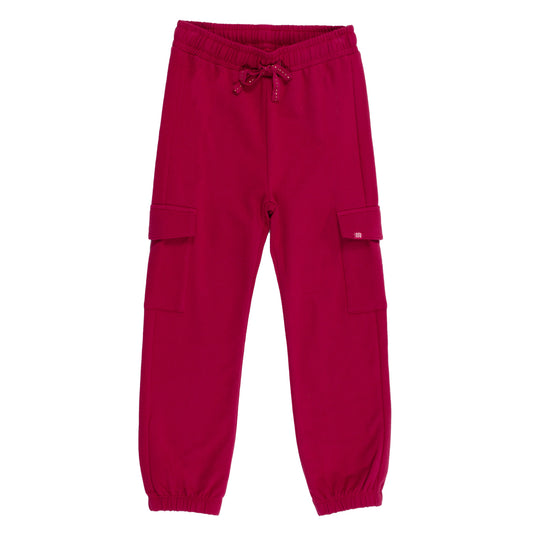 Magenta Cargo Track Pants-Nano