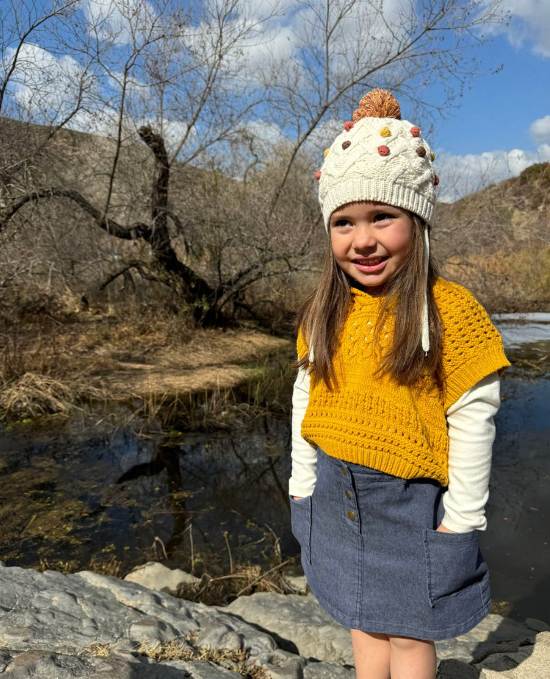 Navy Daphne Skirt-Vignette Girls
