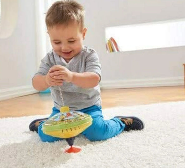 Classic Multicolour Music Spinning Tin Top Toy 19cm