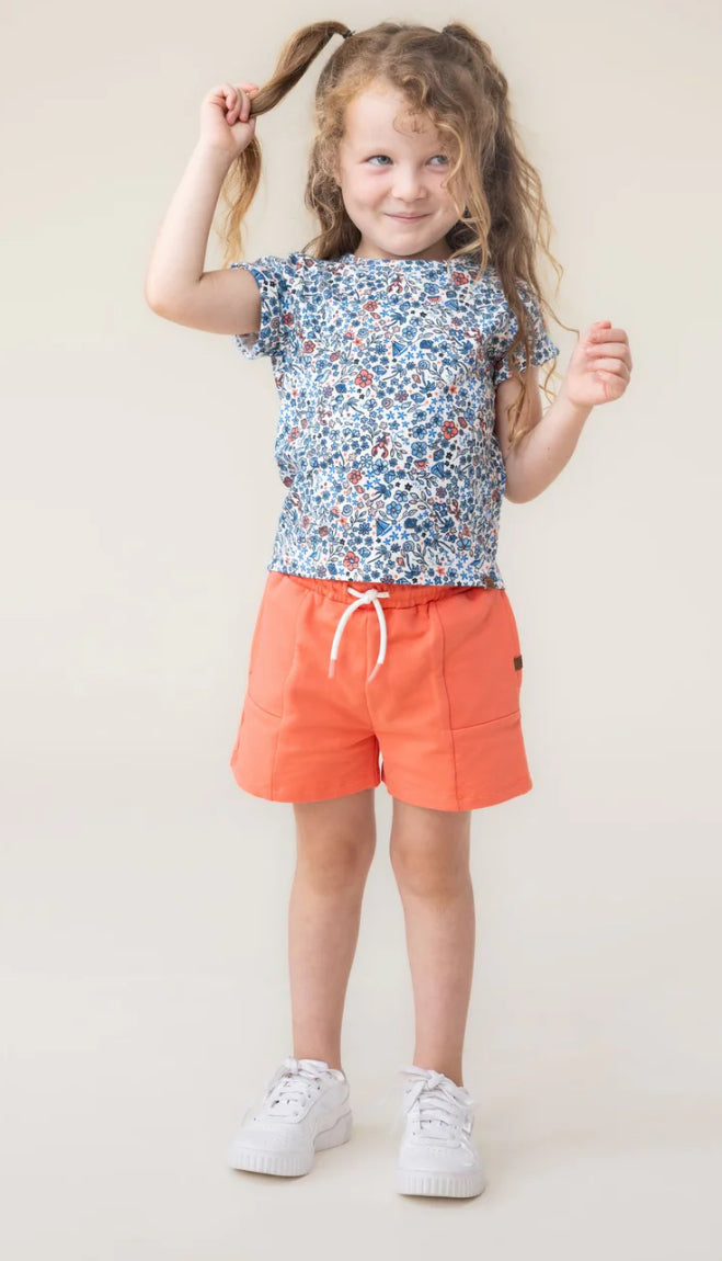 Coral Girl Short with Tie Detail-Nano