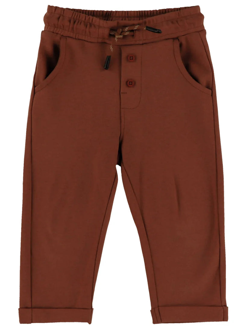 Baby Boy Brown jersey Pants-Nano