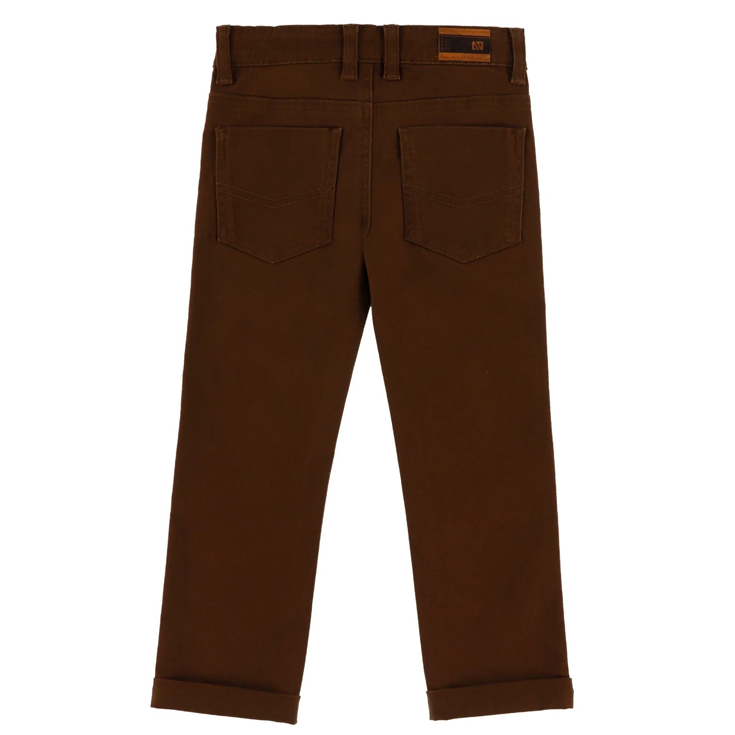 Boys Dark Tan Twill Pants-Nano
