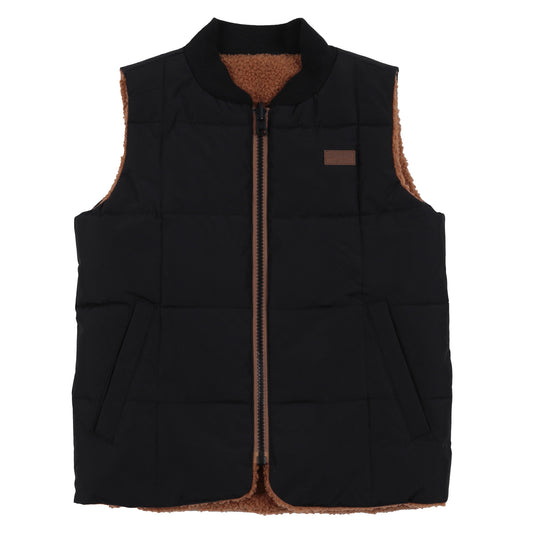 Reversible Black and Brown Vest with Sherpa Lining -Nano