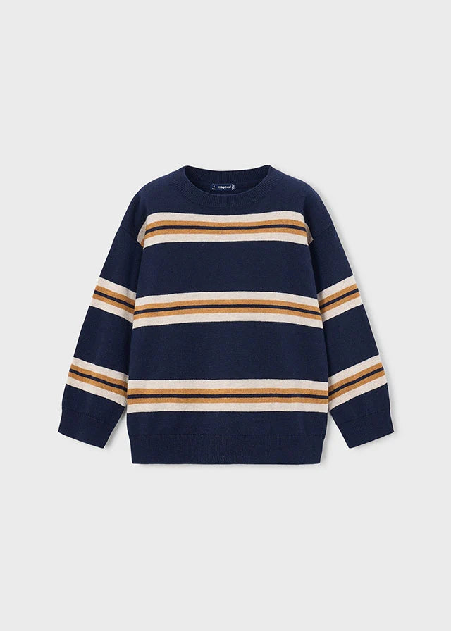 Navy Striped Cotton Sweater - Mayoral