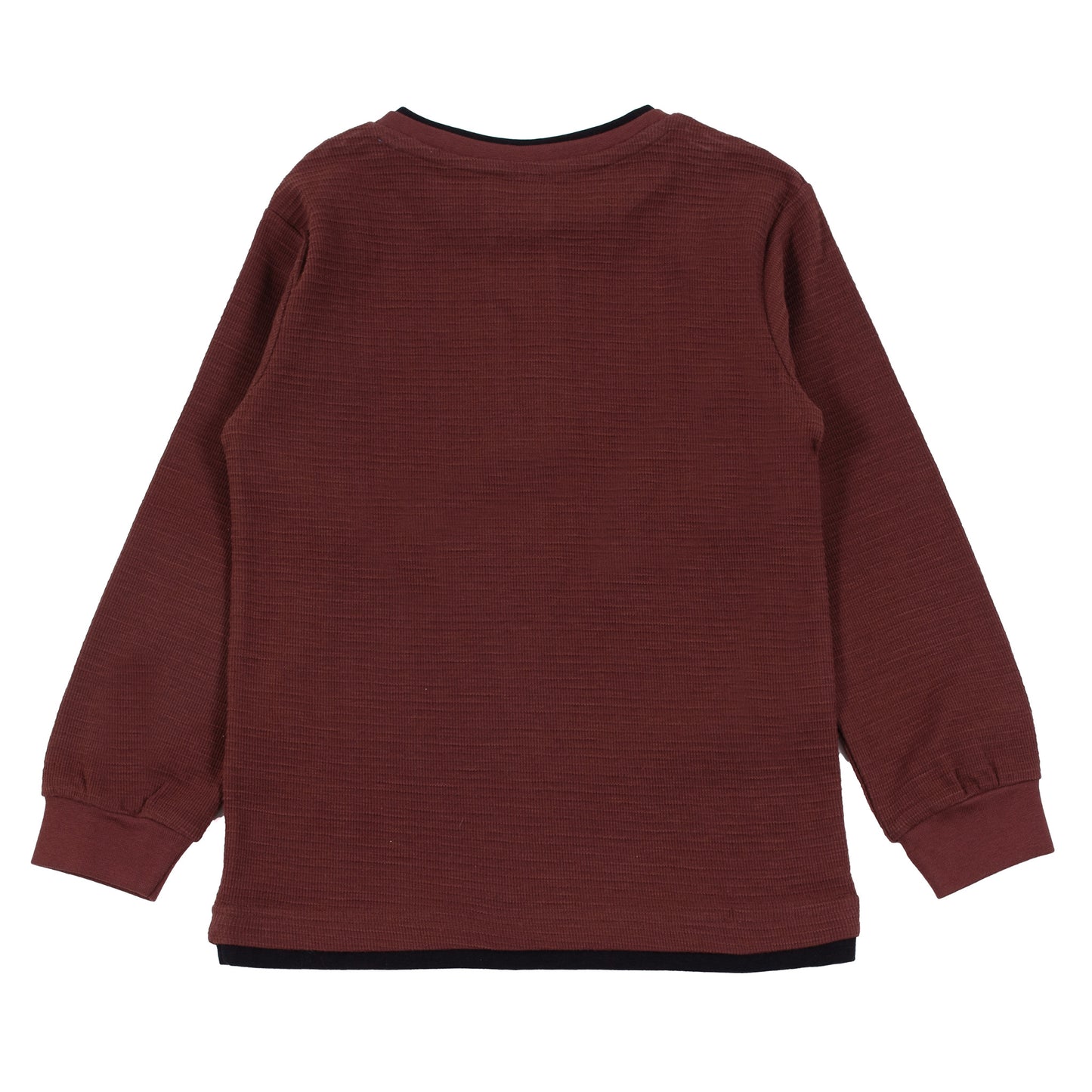 Brown Henley Long Sleeve Shirt-Nano