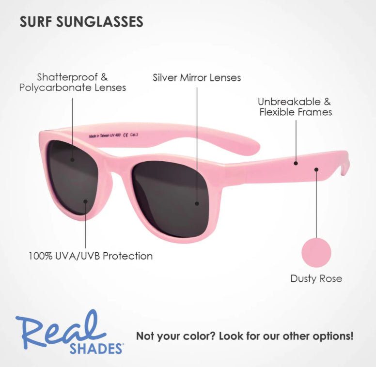 Surf Unbreakable UV Iconic Sunglasses In Dusty Rose-Real Shades