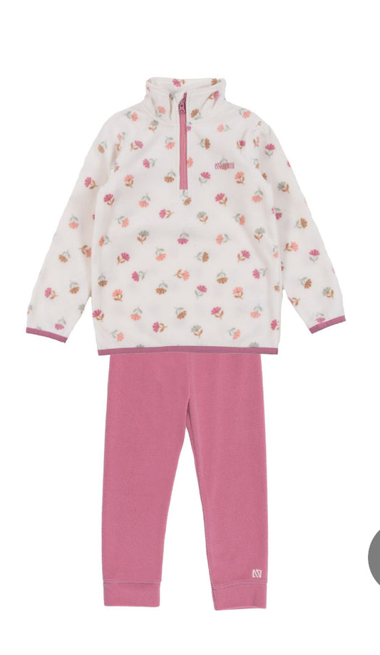 Pink and Cream Floral Fleece Base Layer