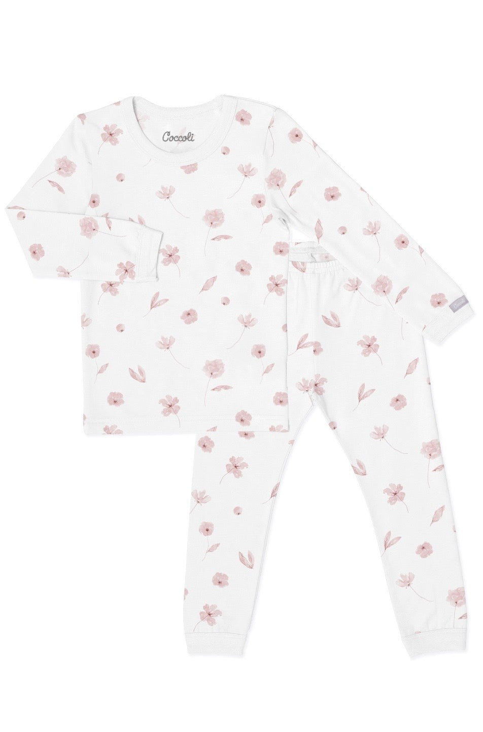 Soft Pink Floral Long Sleeve PJ Set-Coccoli
