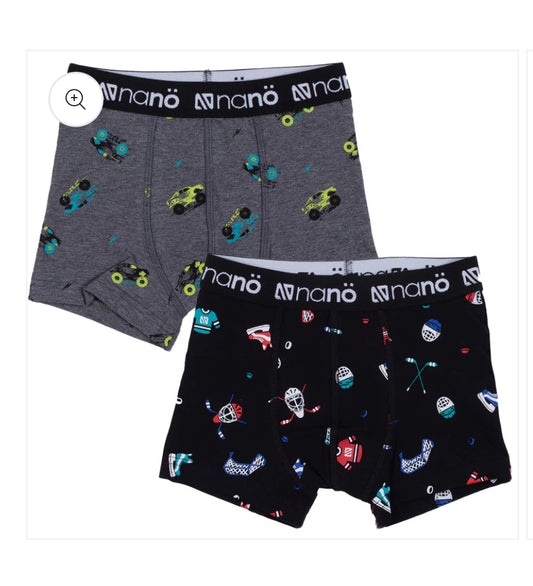 Boys Monster Trucks and Hockey 2 pc Boxers-Nano