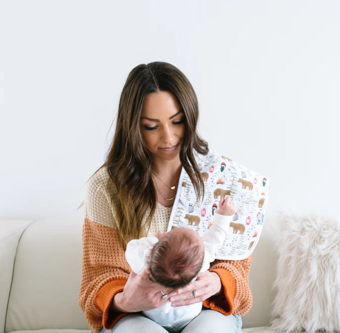 Lumberjack Burp Cloths Pack Of 3-Copper Pearl