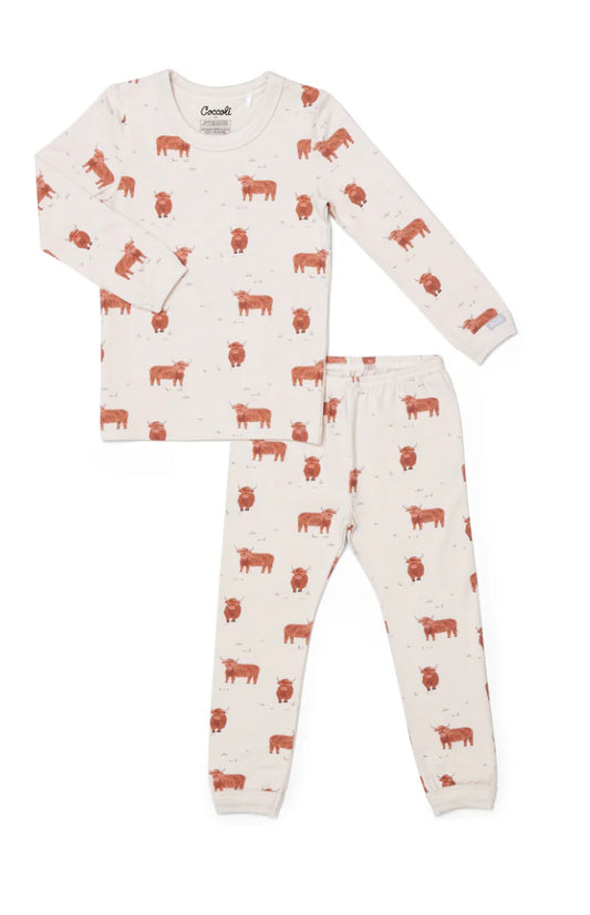 Highland Cow Long Sleeve PJ Set-Coccoli