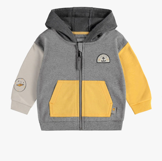 Yellow And Gray Zipped Sweater-Souris Mini