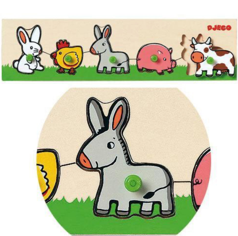 Farm n co Wooden Peg Puzzle -Djeco