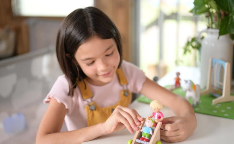 Little Friends Mama Melanie and Baby Kilian Stroller Set-Haba