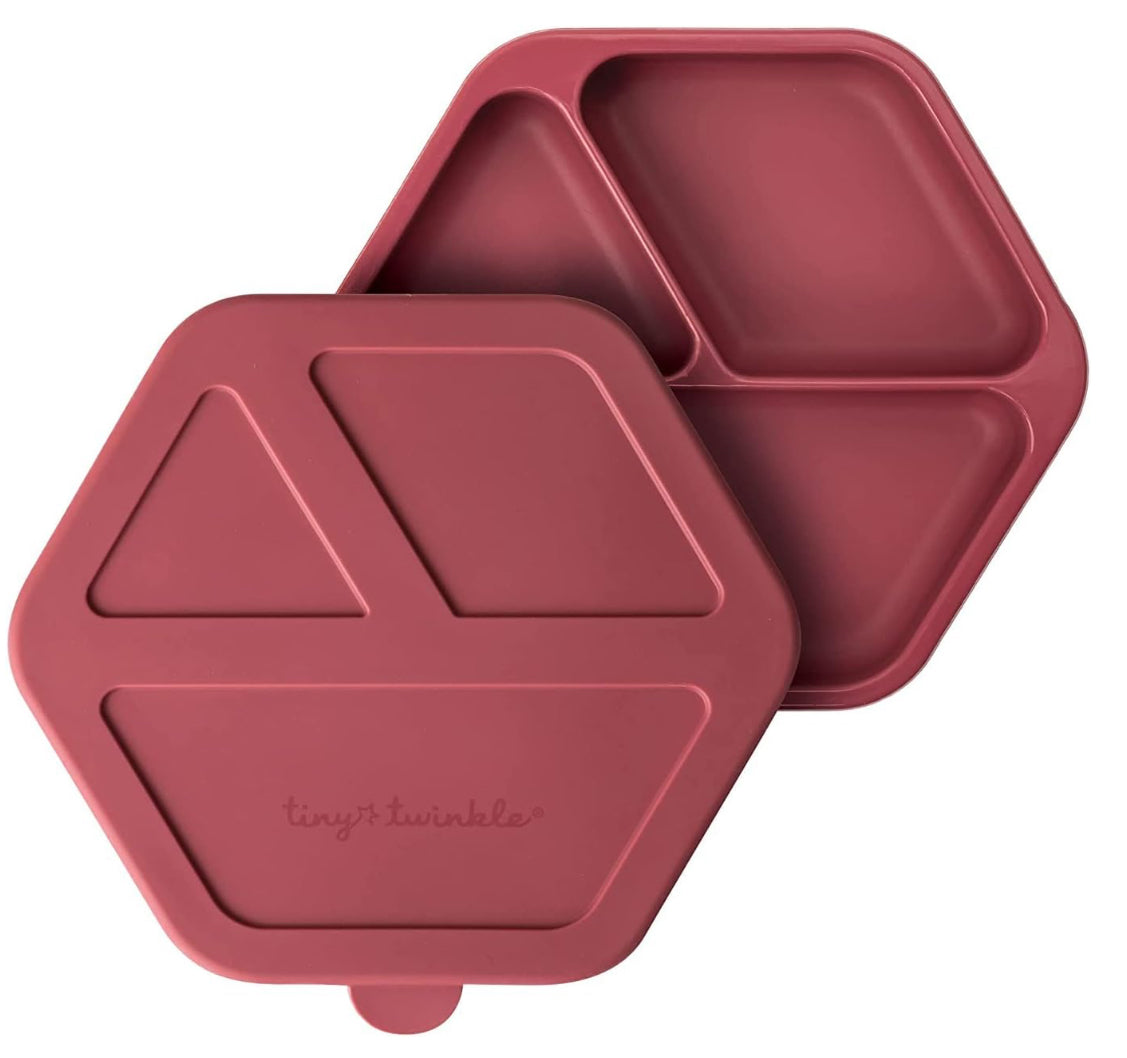 Silicone Silicone Suction Plate with Lid -Tiny Twinkle