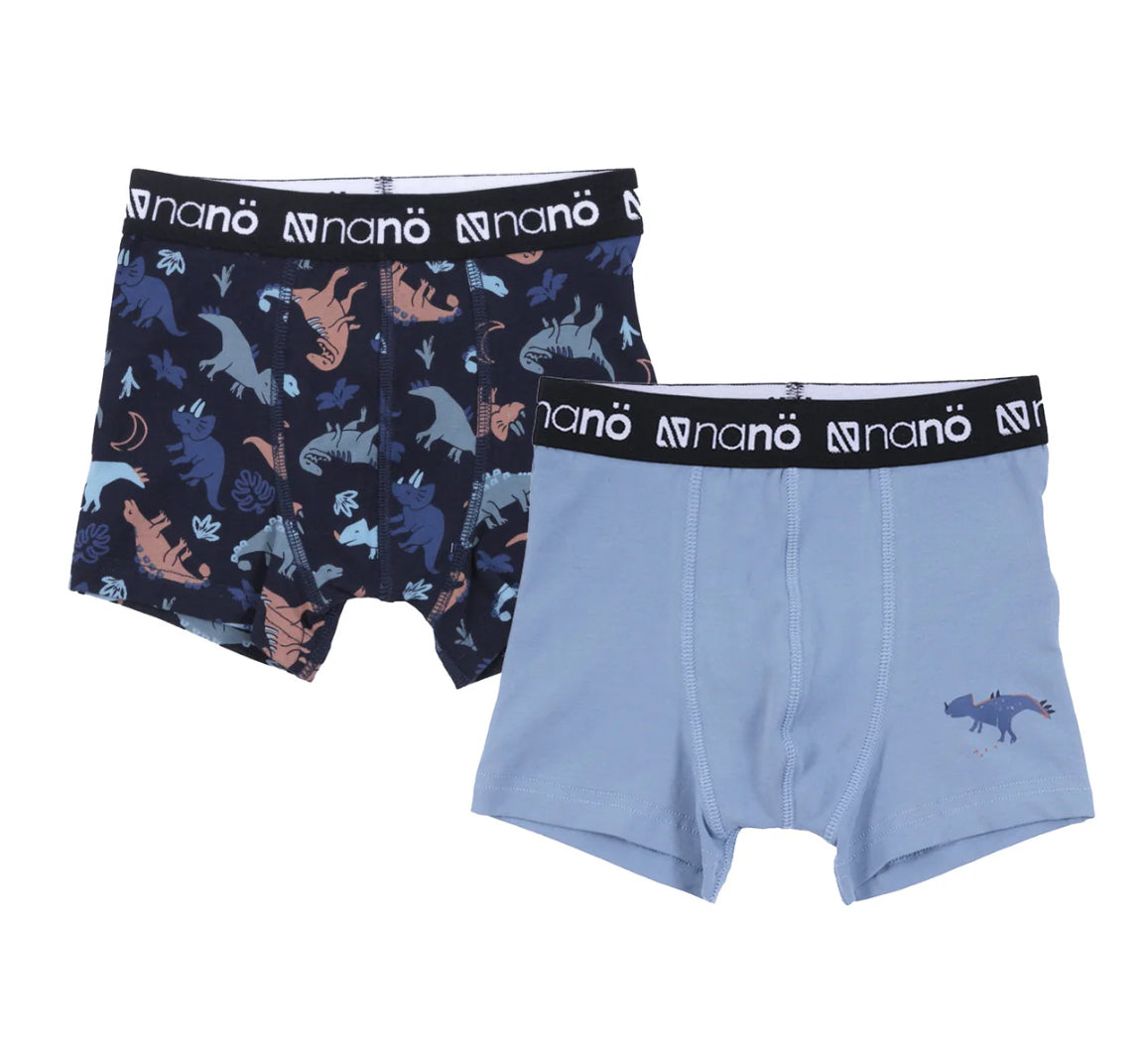 Dino Boys 2 Pack Blue Boxers-Nano