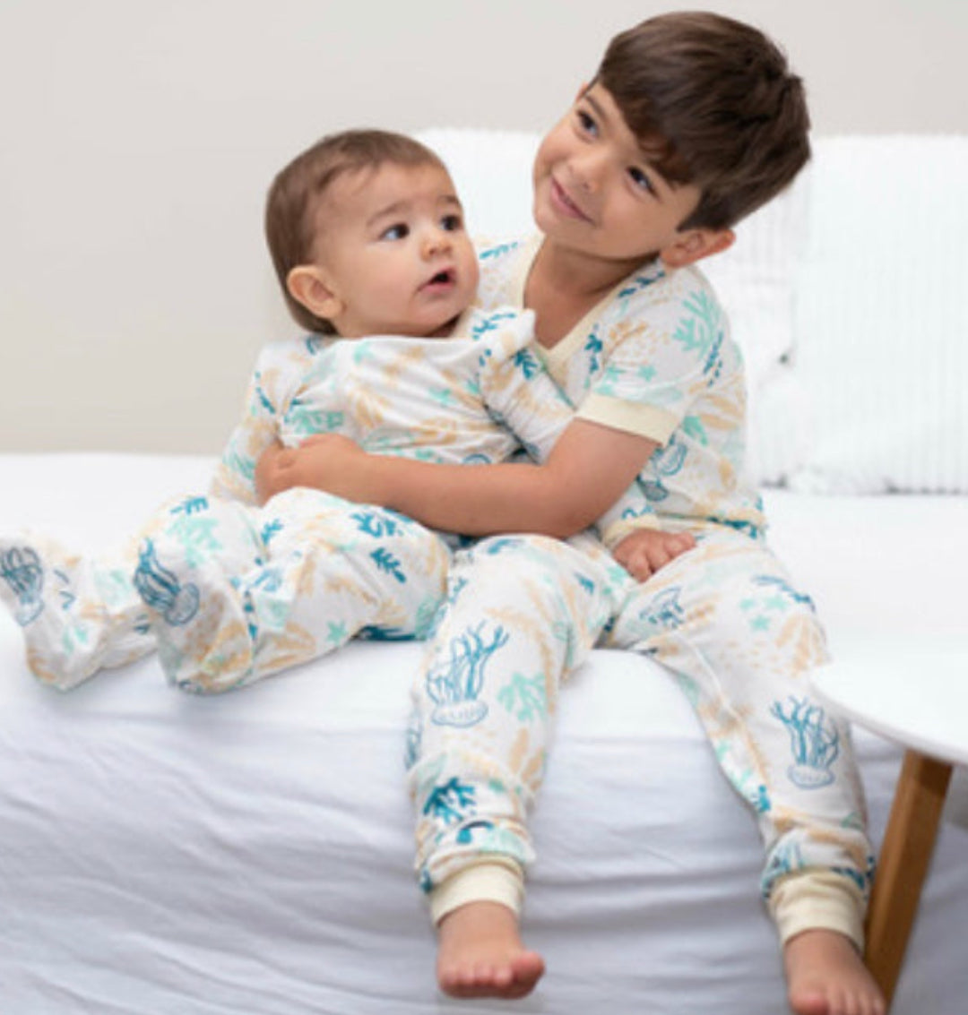 Short Sleeve Bamboo Reef Print Pjs Silkberry