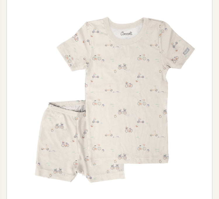 Neutral Bicycle Short Sleeve 2pm Short PJ Set-Coccoli