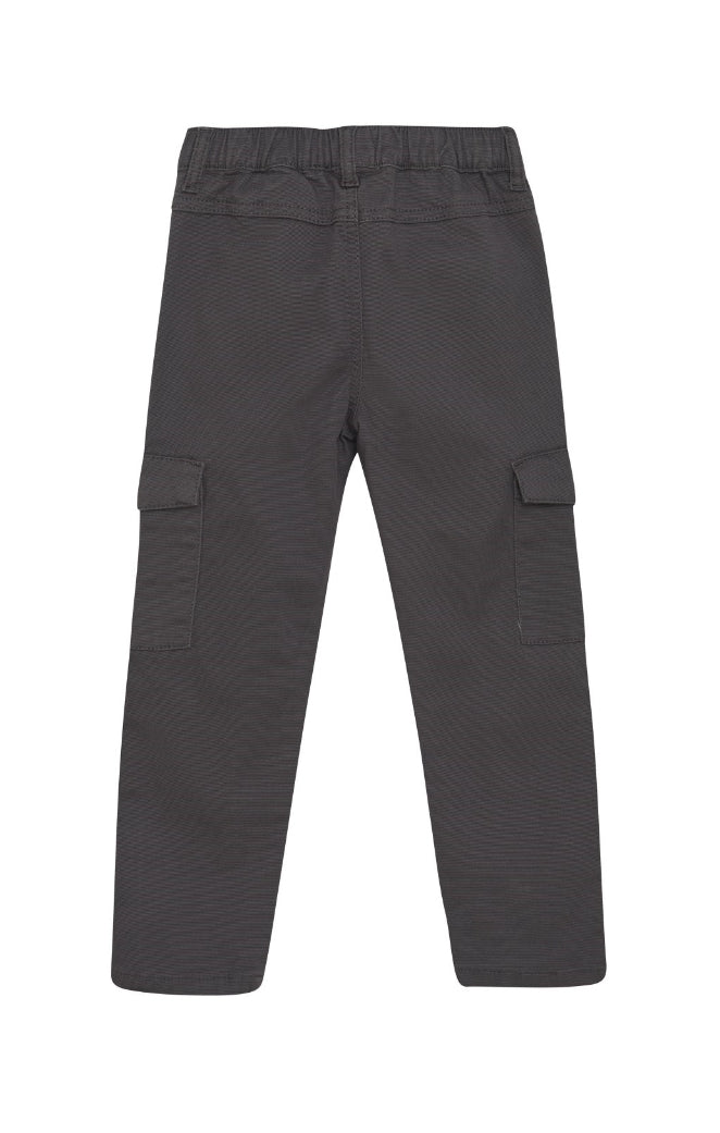 Grey Canvas Cargo Pants- Minymo