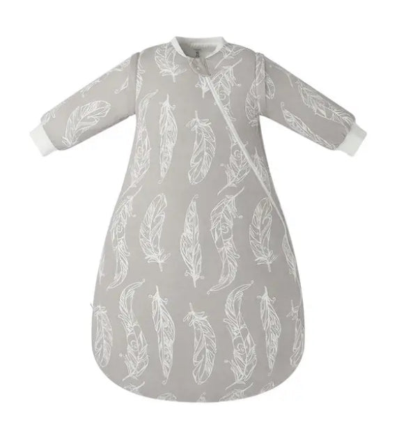 Nest Designs - Organic Cotton Long Sleeve Sleep Bag with Removable Sleeves 1.0 TOG Feathers