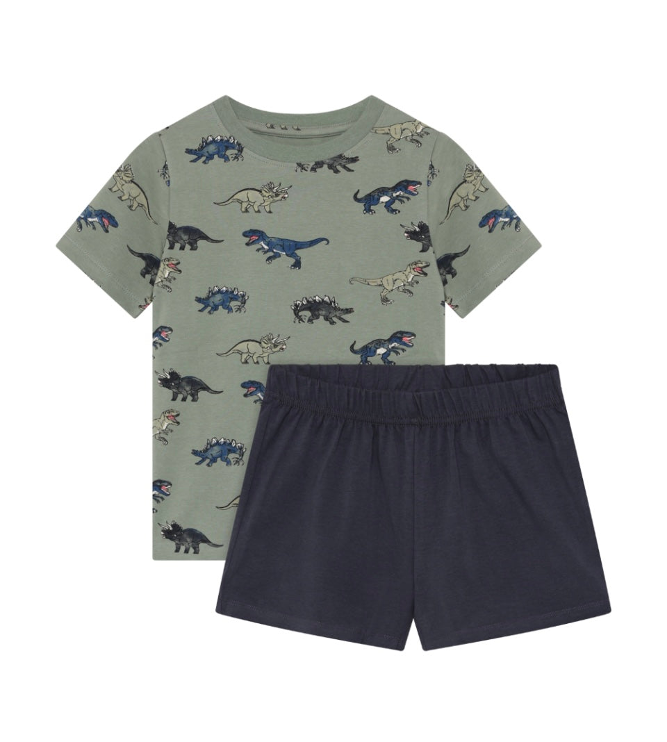Boys 2 Piece Shark Knit Top and Short Set-Minymo