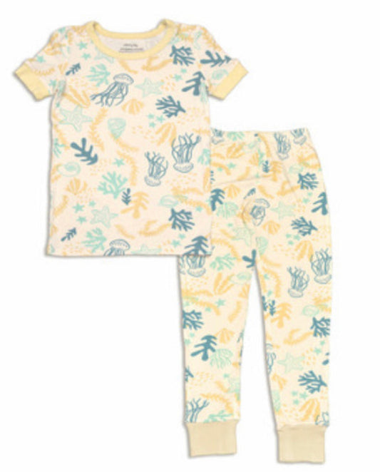 Short Sleeve Bamboo Reef Print Pjs Silkberry