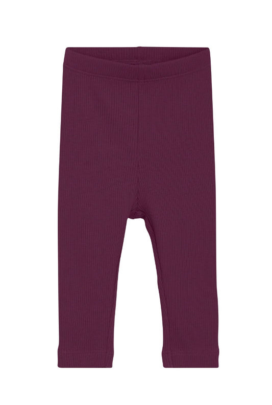 Ribbed Tencel Baby Cotton Leggings -Minymo Magenta