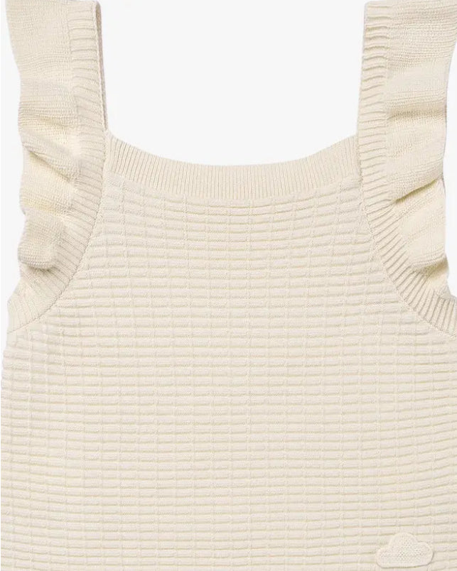 Jet Stream Cotton Ruffled Knit Tank Top-Petite Revery