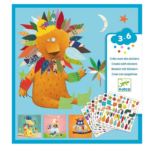 Create with Stickers Animals Fun-Djeco