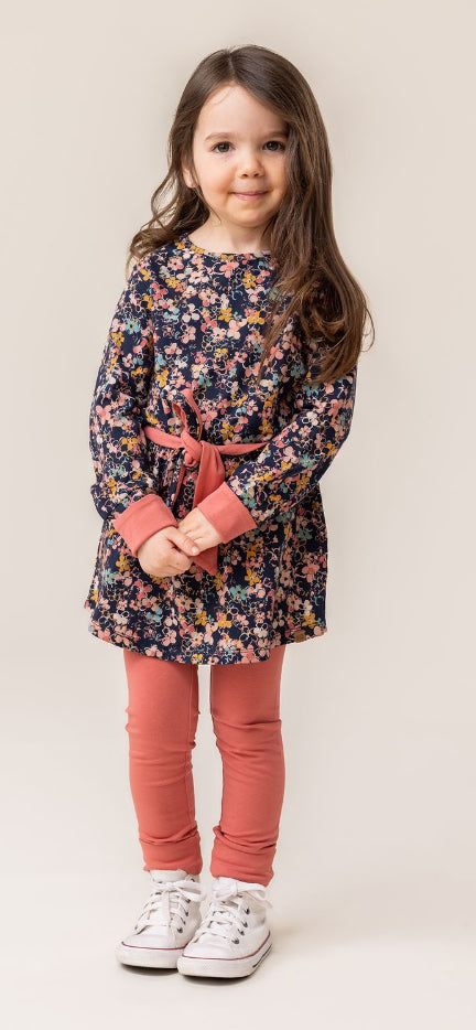 Navy and Terra Floral Tunic Dress -Nano
